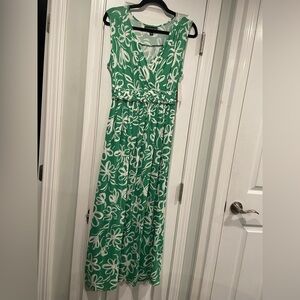 NWT Harper 241 Size S Green Wrap Top Braided Elastic Waist Sleeveless Maxi Dress